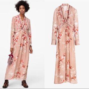 910 Zara Limited Edition Pink Floral Printed Dress Maxi Long Blogger Favorite XS